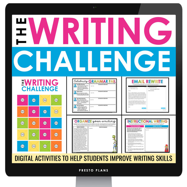 Writing Activities - Persuasive, Narrative, Expository, Descriptive - Digital