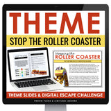 Theme as a Fiction Story Element Slides & Digital Escape Room Reading Activity
