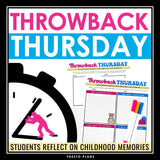 Personal Writing Creative Reflection Assignment - Throwback Thursday Activity