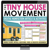 Nonfiction Reading Comprehension Digital Article & Activities - Tiny Houses