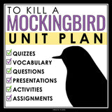 To Kill a Mockingbird Unit Plan - Harper Lee Novel Study Reading Unit