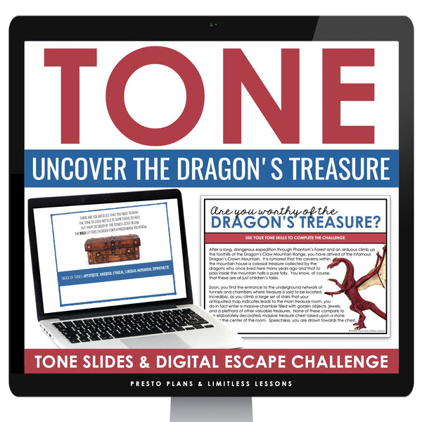Tone as a Story Element in Fiction Slides & Digital Escape Room Reading Activity
