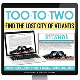 To, Too, Two Homophones Escape Room Digital Grammar Game, Slides & Quiz
