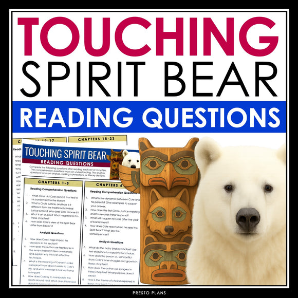 Touching Spirit Bear Comprehension & Analysis Chapter Reading Questions