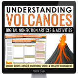 Nonfiction Reading Comprehension Digital Article and Activities - Volcanoes