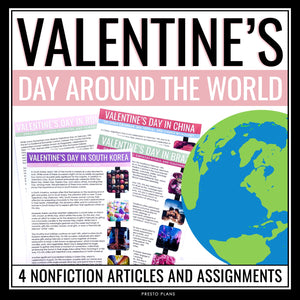 Valentine's Day Around the World Reading Comprehension - Nonfiction Assignments