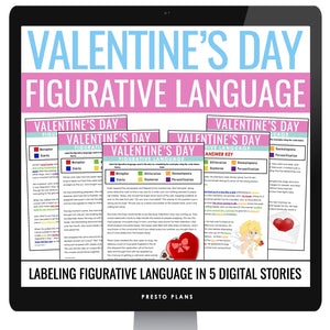 Valentine's Day Figurative Language Stories Digital Assignments Literary Devices