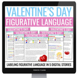 Valentine's Day Figurative Language Stories Digital Assignments Literary Devices