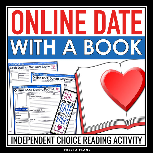 Reading Activity - Online Date With a Book Novel Choice for Independent Reading