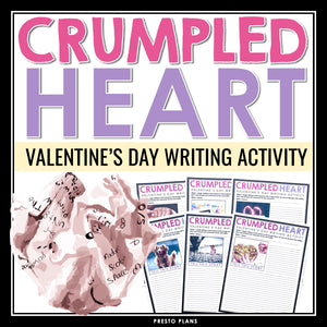 Valentine's Day Writing Activity Crumpled Heart Collaborative Writing Assignment