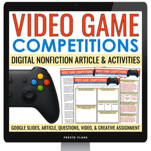 Nonfiction Reading Comprehension Digital Activities - Video Game Competitions