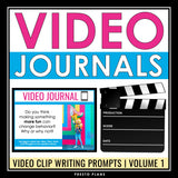 Video Journal Writing Prompts - Video Clip Opinion and Personal Writing Volume 1