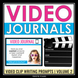 Video Journal Writing Prompts - Video Clip Opinion and Personal Writing Volume 2