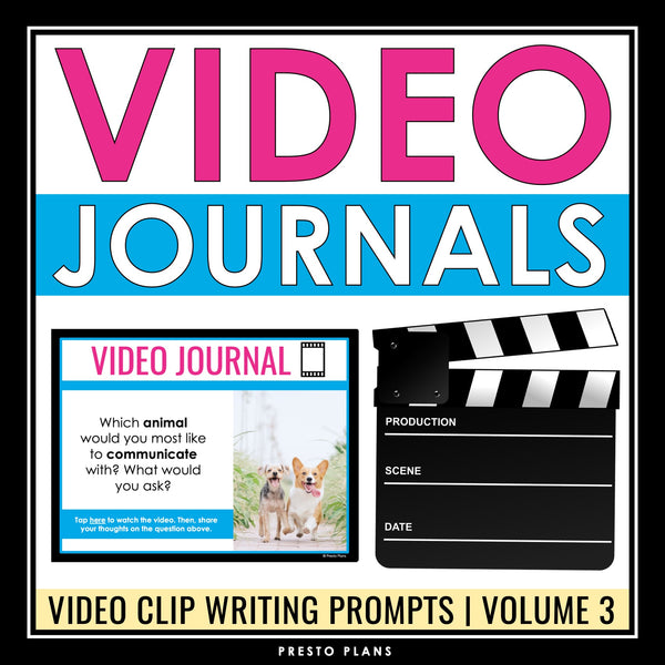 Video Journal Writing Prompts - Video Clip Opinion and Personal Writing Volume 3