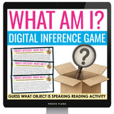 Inference Activity: What Am I? Mystery Object Task Cards Digital Reading Game