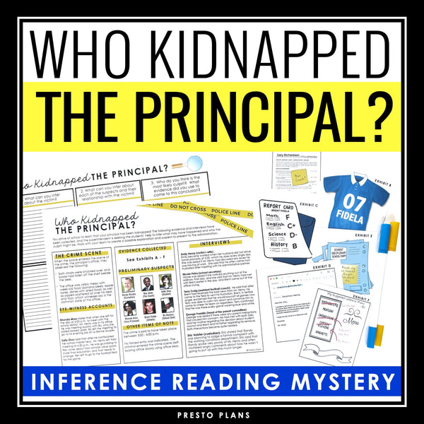 Inference Activity - Solve the Mystery Reading Challenge - Kidnapped Principal