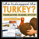 Thanksgiving Close Reading Inference Reading Mystery – Who Kidnapped the Turkey?