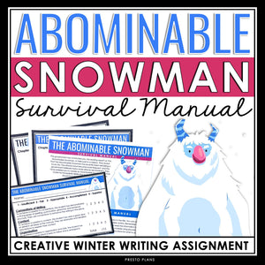 Christmas Writing Assignment - Abominable Snowman Manual Winter Activity