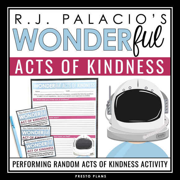 Wonder Kindness Activity - Random Acts of Kindness for R.J. Palacio's Novel