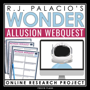 Wonder Assignment - Allusion Web Quest Novel Activity for R.J. Palacio's Novel
