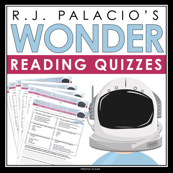 Wonder Quizzes - Multiple Choice and Quote Chapter Reading Quizzes - Answer Key