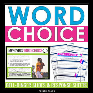 Word Choice Bell Ringers - Improving Vocabulary Weekly Practice Activity Slides