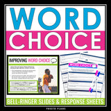 Word Choice Bell Ringers - Improving Vocabulary Weekly Practice Activity Slides