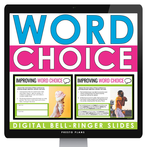 Word Choice Bell Ringers - Improving Vocabulary Weekly Digital Practice Activity