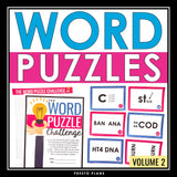 Word Puzzles Brain Teasers - Fun Logic Rebus Puzzles Brain Break Game - Volume 2