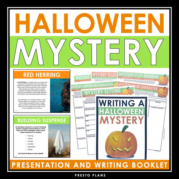 Halloween Writing Assignment - Writing a Mystery Halloween Narrative Activity
