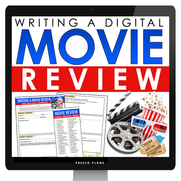 Movie Review Writing - Presentation & Activities Film Review Writing - Digital