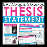 Thesis Statement Writing for Essays - Lesson Presentation, Handout, & Checklist
