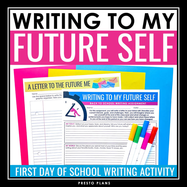 First Day of School Writing Activity - Back to School Writing to My Future Self