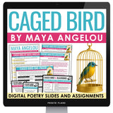 Caged Bird by Maya Angelou - Digital Poetry Lesson, Assignments, and Activities
