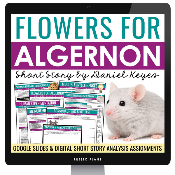 Flowers for Algernon by Daniel Keyes Digital Short Story Slides & Assignments
