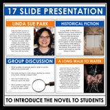 A Long Walk to Water Introduction Presentation - Discussion, Author, Context