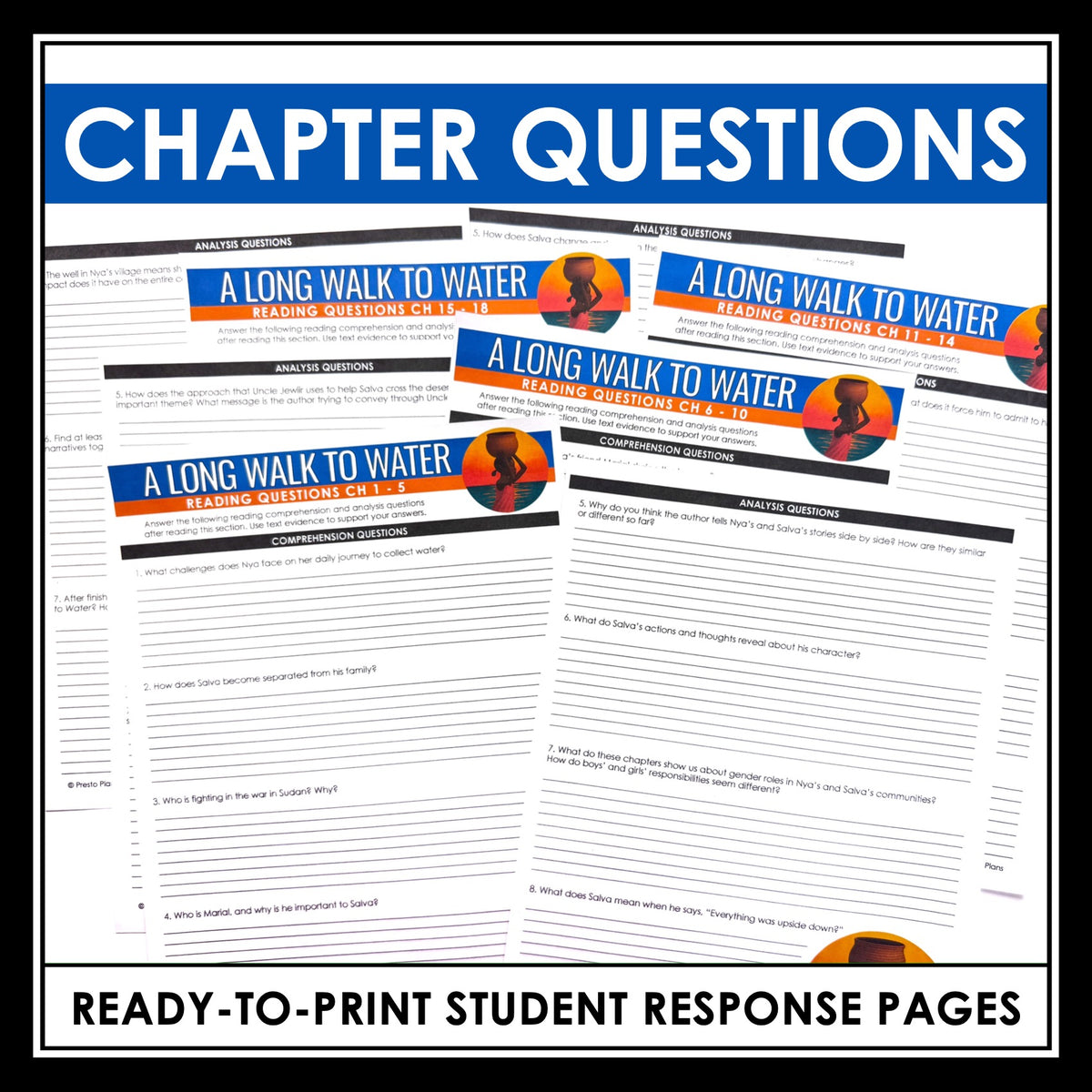Walk In Questions A Long Walk to Water Questions - Comprehension & Analysis Chapter Ques ...
