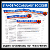 A Long Walk to Water Vocabulary Booklet, Presentation, and Answer Key