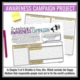 A Wrinkle in Time Activity - Create an Awareness Campaign Novel Assignment