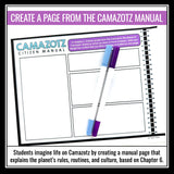 A Wrinkle in Time Activity - Camazotz Manual and Post Card Novel Assignments
