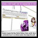 A Wrinkle in Time Activity - Design a New Planet Assignment Fun Novel Project