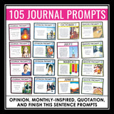 Writing Prompts - 105 Journal Writing Prompts Creative Quick Write Bell Ringers