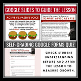 Active and Passive Voice Escape Room Digital Grammar Activity, Slides, & Quiz