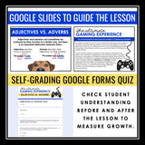 Adjectives and Adverbs Parts of Speech Digital Activity, Google Slides, & Quiz