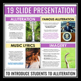 Alliteration Activities and Assignments - Literary Devices & Figurative Language