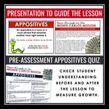 Appositives Grammar Activity Escape Room Challenge, Presentation, and Quiz