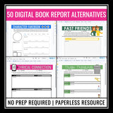 Assignments for Any Novel or Short Story - Digital Reading Response Book Report