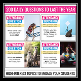 Attendance Questions - 200 Question of the Day Slides - Back to School Community