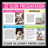 Author's Purpose Lesson - Presentation & Assignments for Author's Point of View