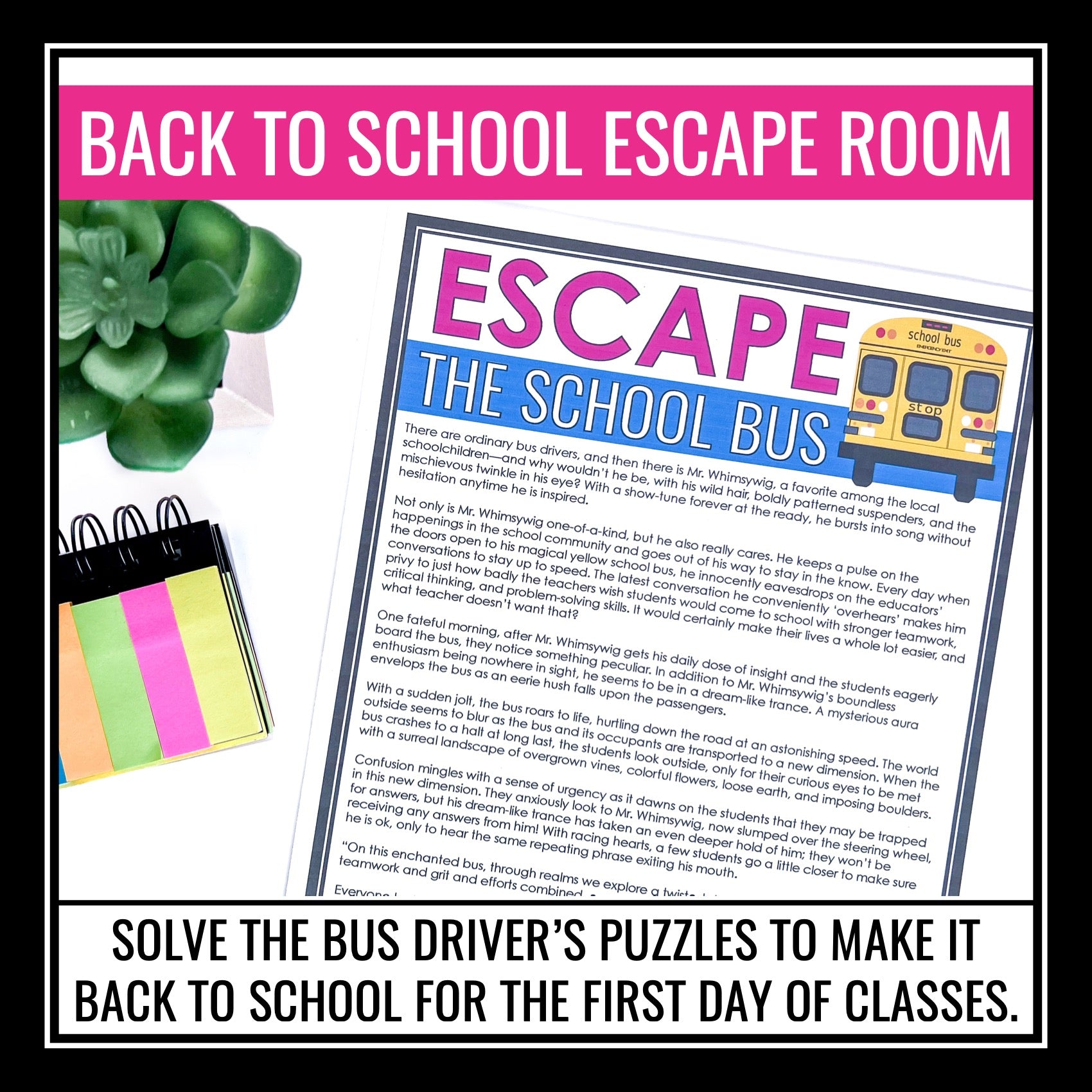 Back to School Escape Room Escape the School Bus Team Building Icebr